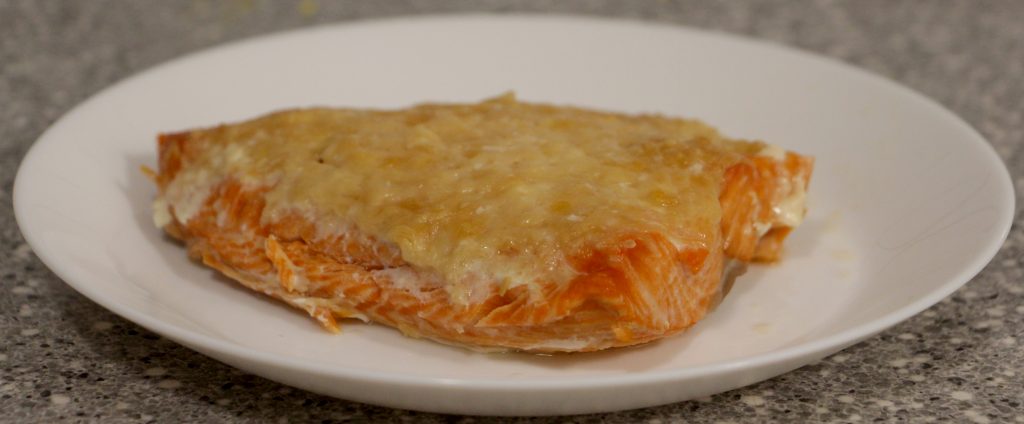 Baked salmon with parmesan