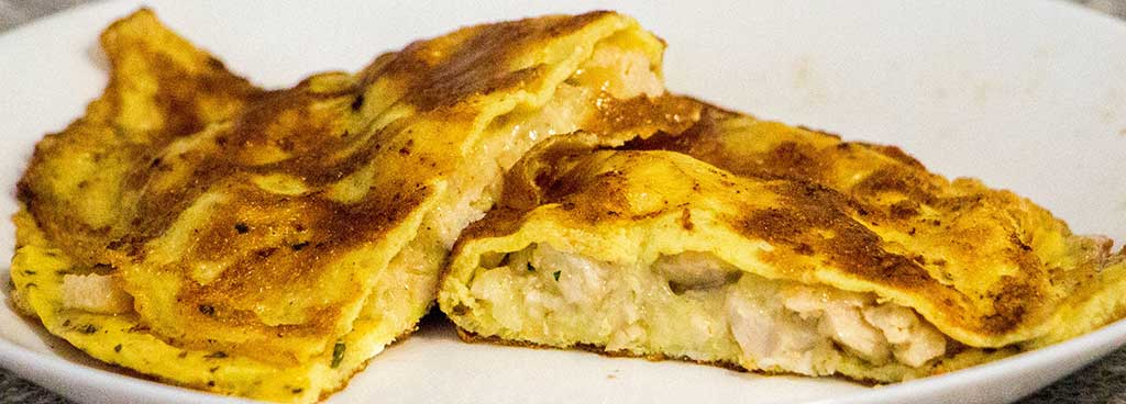 Gluten-Free Keto Omlette with Chicken (flourless pancake)