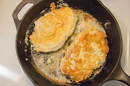 Pork Schnitzel on skillet