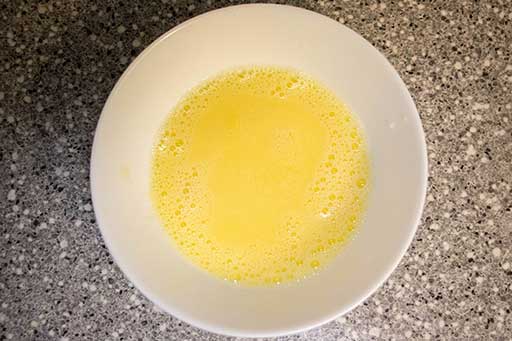 beaten egg mixture